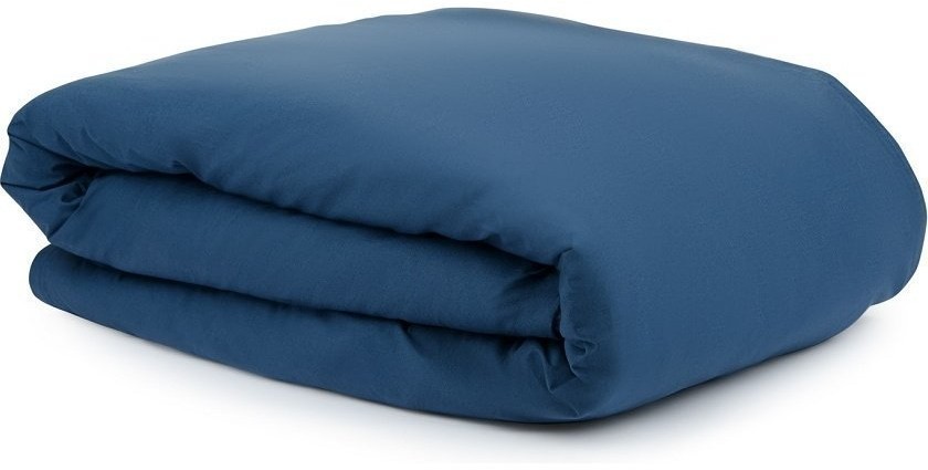 Комплект постельного белья двуспальный темно-синего цвета из органического стираного хлопка из коллекции essential (69373)