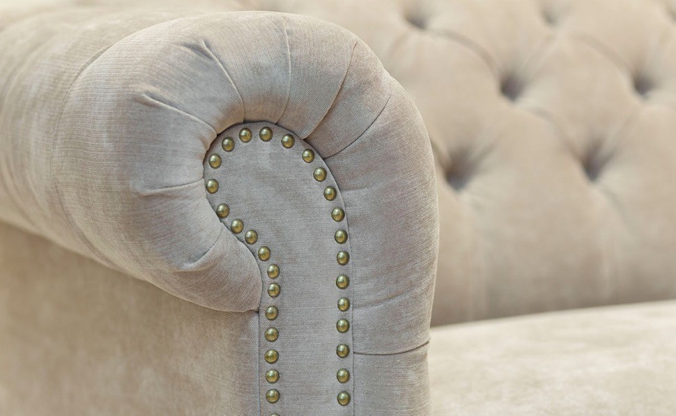 Диван трехместный велюр бежевый 216*90*72см (00002959)