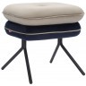 Пуф pea, велюр, бежевый/темно-синий (76130)