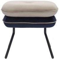 Пуф pea, велюр, бежевый/темно-синий (76130)