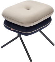 Пуф pea, велюр, бежевый/темно-синий (76130)