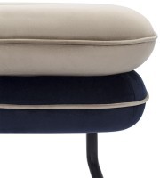 Пуф pea, велюр, бежевый/темно-синий (76130)