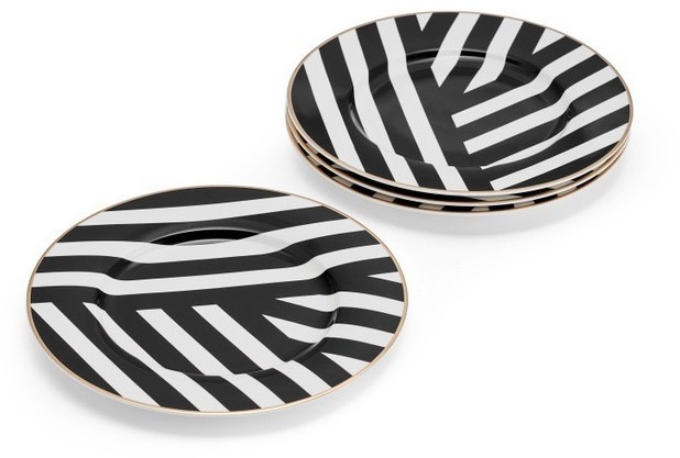 Набор фарфоровых тарелок Mikasa Luxe Deco с геометрическим принтом 21 см MKLDSPLATEPK4