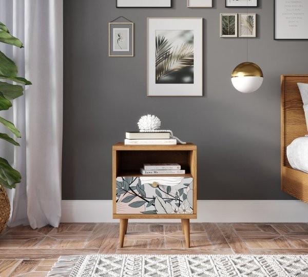 Тумбочка Berber с одним ящиком 50 принт арт BB06/Print_50-ET