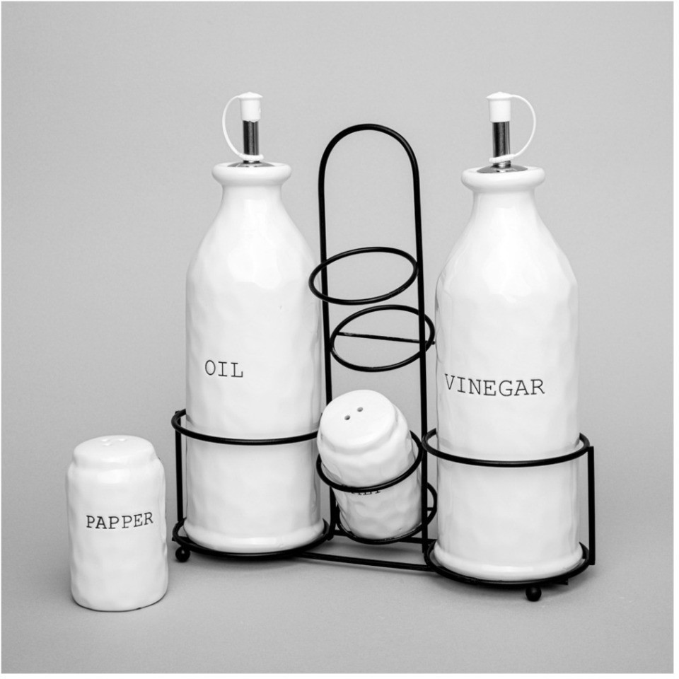 Набор емкостей для масла/уксуса и специй коллекция "kitchen" на подставке 5 пр. 8*20,5 см / 5*8 см Lefard (157-243)