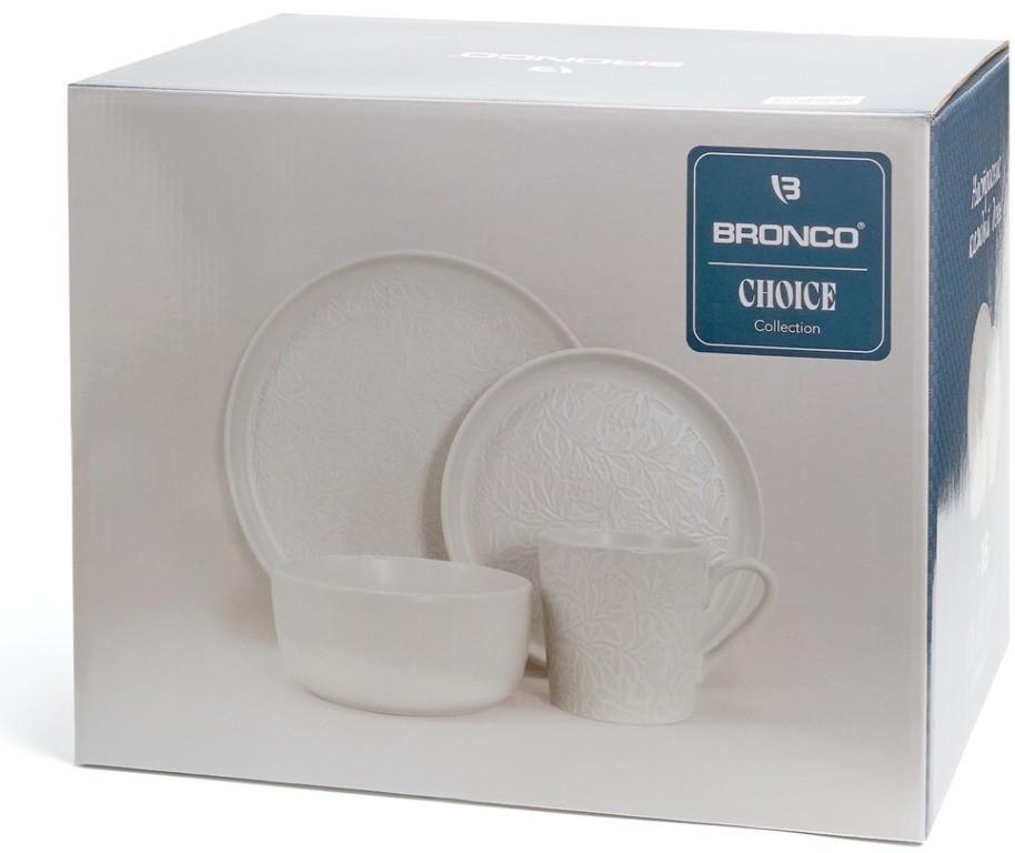 Набор посуды обеденный bronco "choice white" на 4 пер. 16 пр. (191-363)