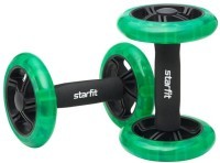 Ролики для пресса раздельные STARFIT RL-107, черный/ярко-зеленый (1121617)