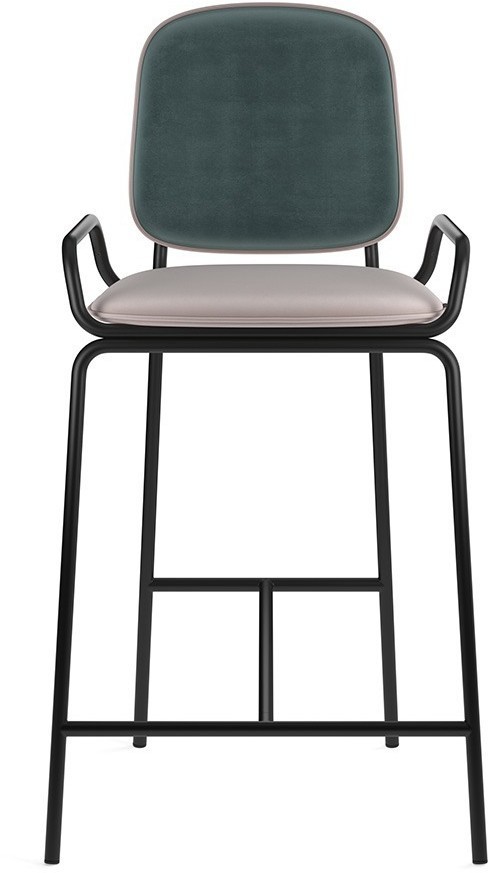 Стул полубарный ror, 2 frame, велюр, черный/зеленый/розовый (75300)