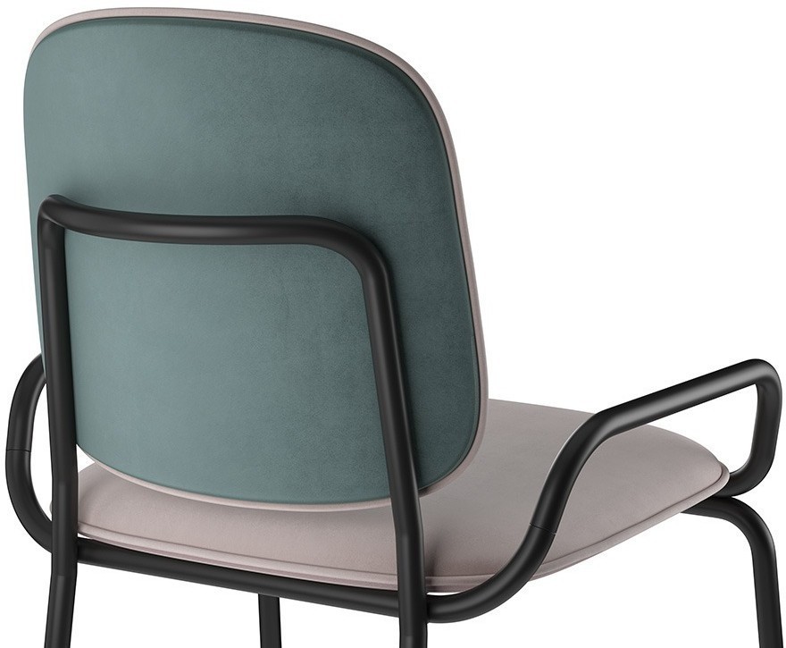 Стул полубарный ror, 2 frame, велюр, черный/зеленый/розовый (75300)