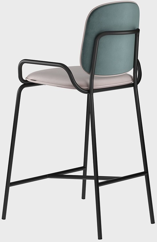 Стул полубарный ror, 2 frame, велюр, черный/зеленый/розовый (75300)