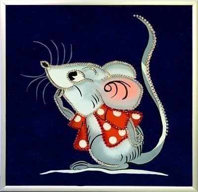 Картина Мышонок 2020 с кристаллами Swarovski (2293)