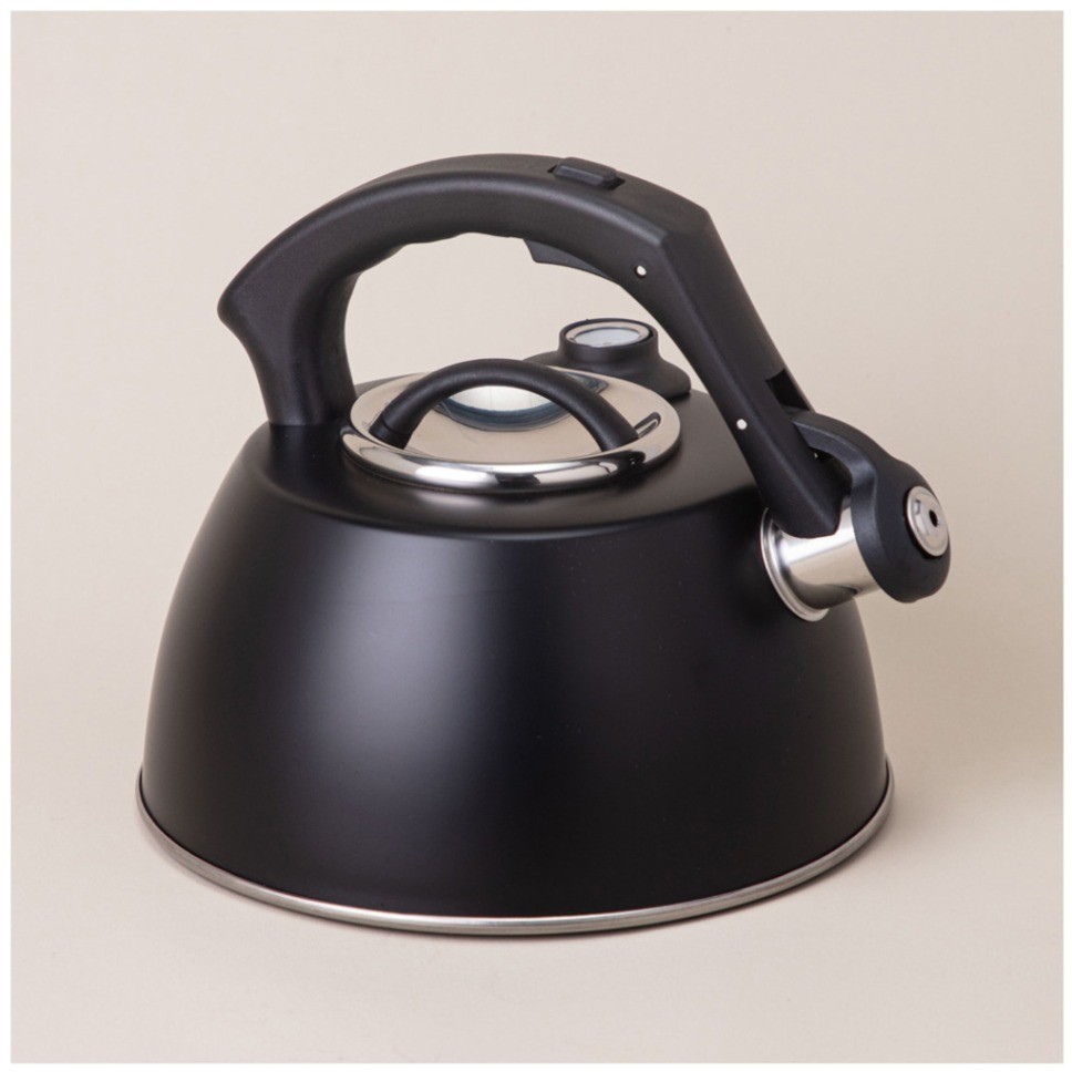 Чайник agness со свистком, серия тюдор, 2,8л термоаккумулирующее дно,индукция,встроенный термометр (908-065)