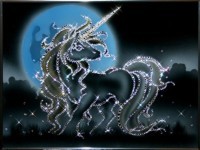 Картина Единорог с кристаллами Swarovski (1100)