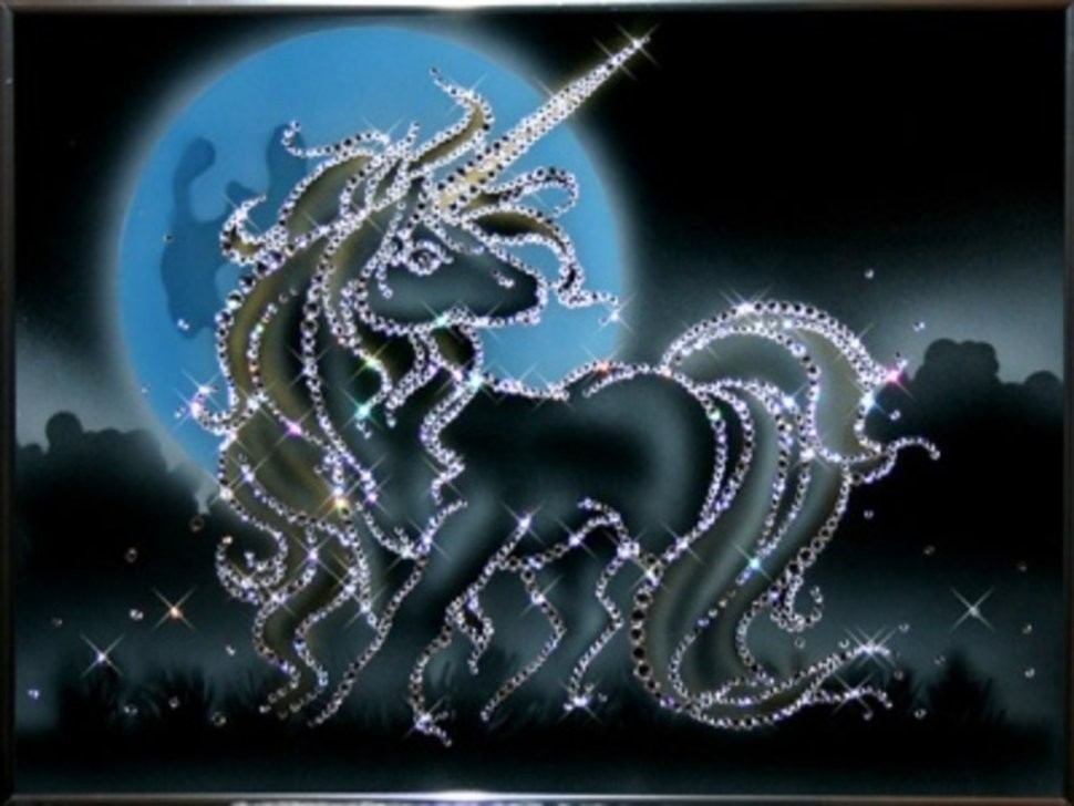 Картина Единорог с кристаллами Swarovski (1100)