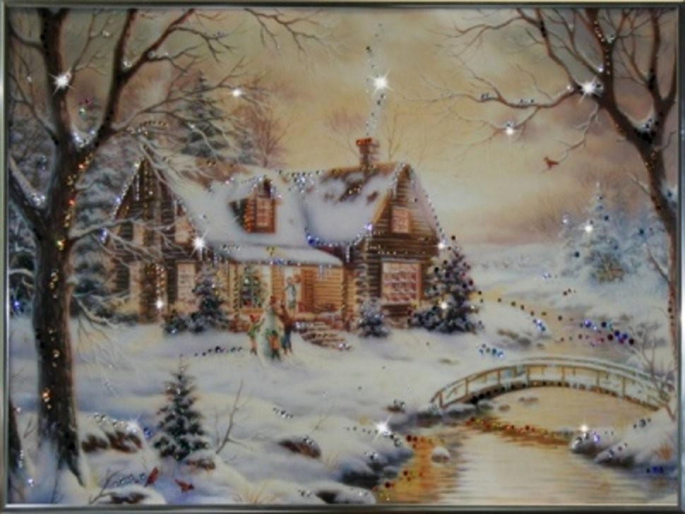 Картина Зимняя сказка с кристаллами Swarovski (1114)