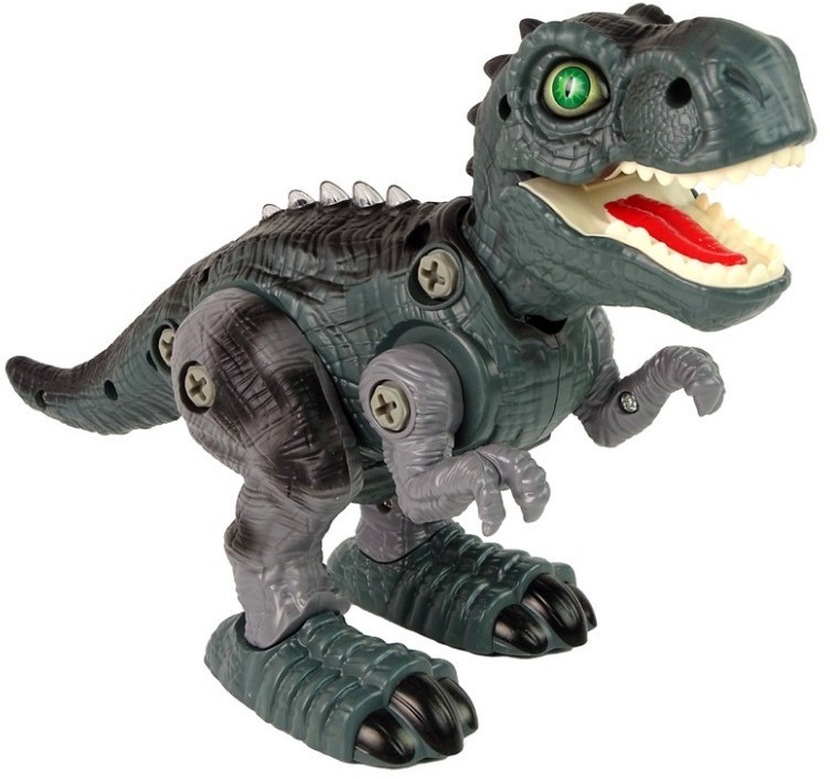 Конструктор-динозавр Тираннозавр на радиоуправлении (25 см, шуруповерт, звук, свет) (RS036-1)