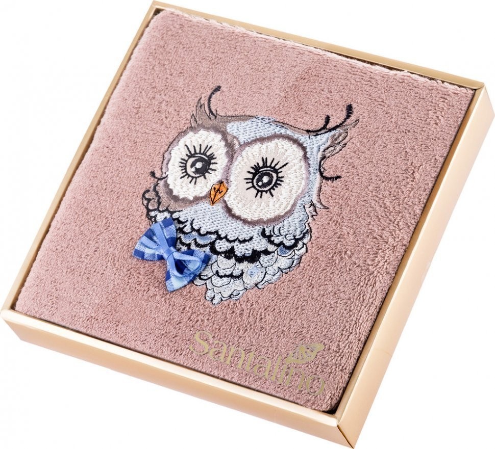 Полотенце "сова",50*90. махра,св. коричневый,100% хлопок 400гр\м SANTALINO (850-330-63)