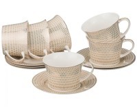 Кофейный набор lefard &quot;radial gold&quot; на 6 пер. 12 пр. 180 мл (760-413)