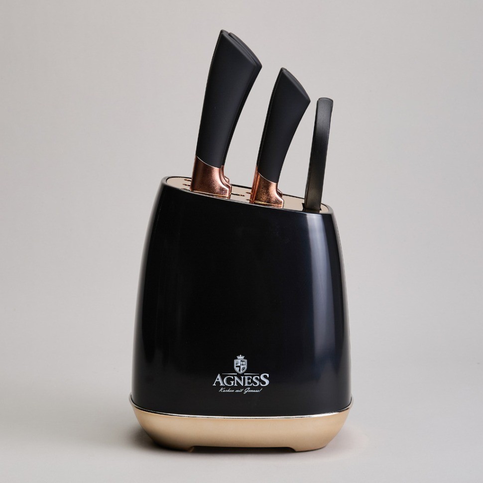Набор ножей agness  на пластиковой подставке, 7 предметов (911-784)