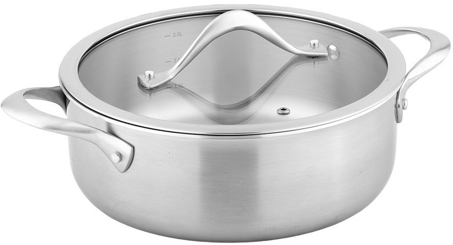 Кастрюля с крышкой 3ply etalon, D24 см, 4 л (77004)