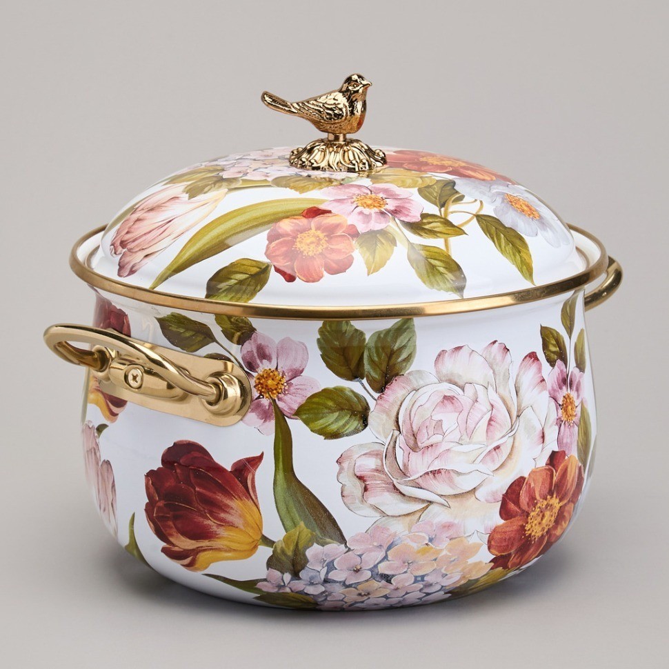 Кастрюля agness эмалированная с крышкой, серия фландрия, 4,8л, диа.22см (950-594)