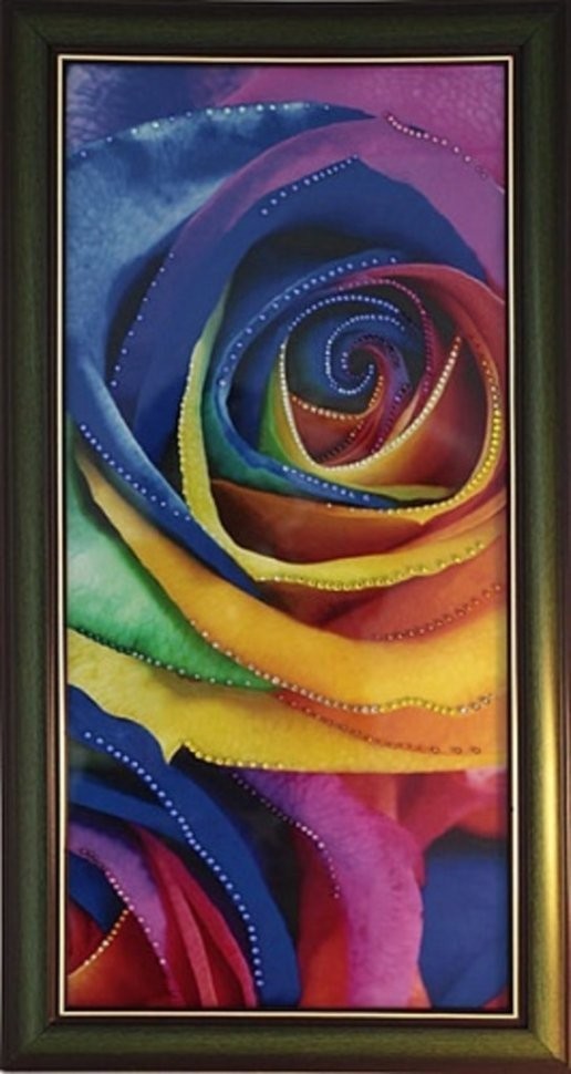 Картина Радужные розы с кристаллами Swarovski (1859)