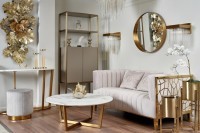 Зеркало в металл. объемной  раме золото d80*10 см (TT-00006016)