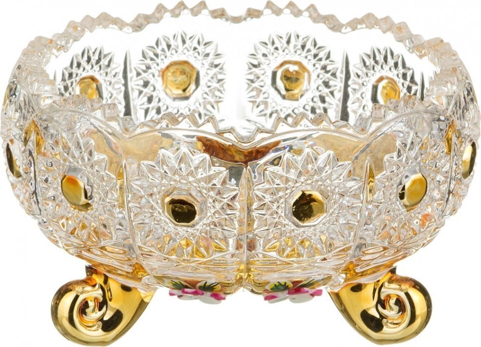 Конфетница "lefard gold glass" диаметр=11 см. высота=7 см. (195-100)