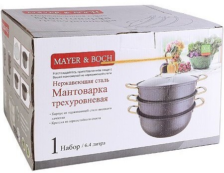 Мантоварка 3-х ярусная 6,4 л 30 см MAYER BOCH (31251)