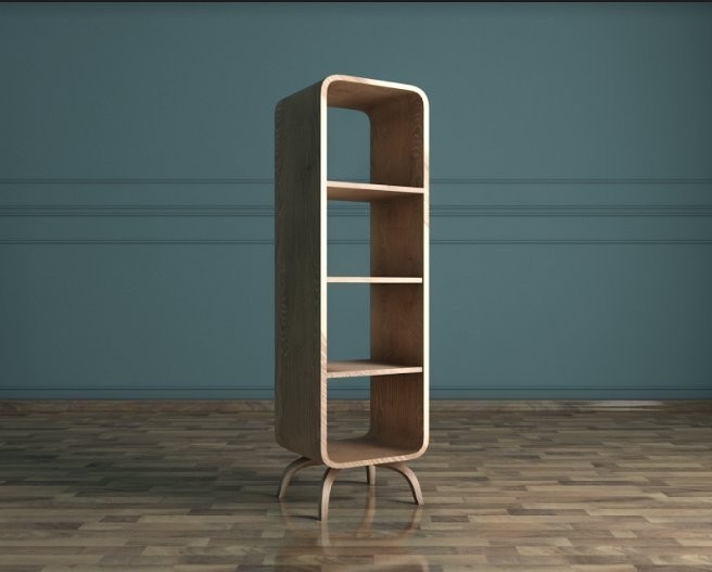 Деревянный стеллаж Ellipse узкий арт EL06-ET