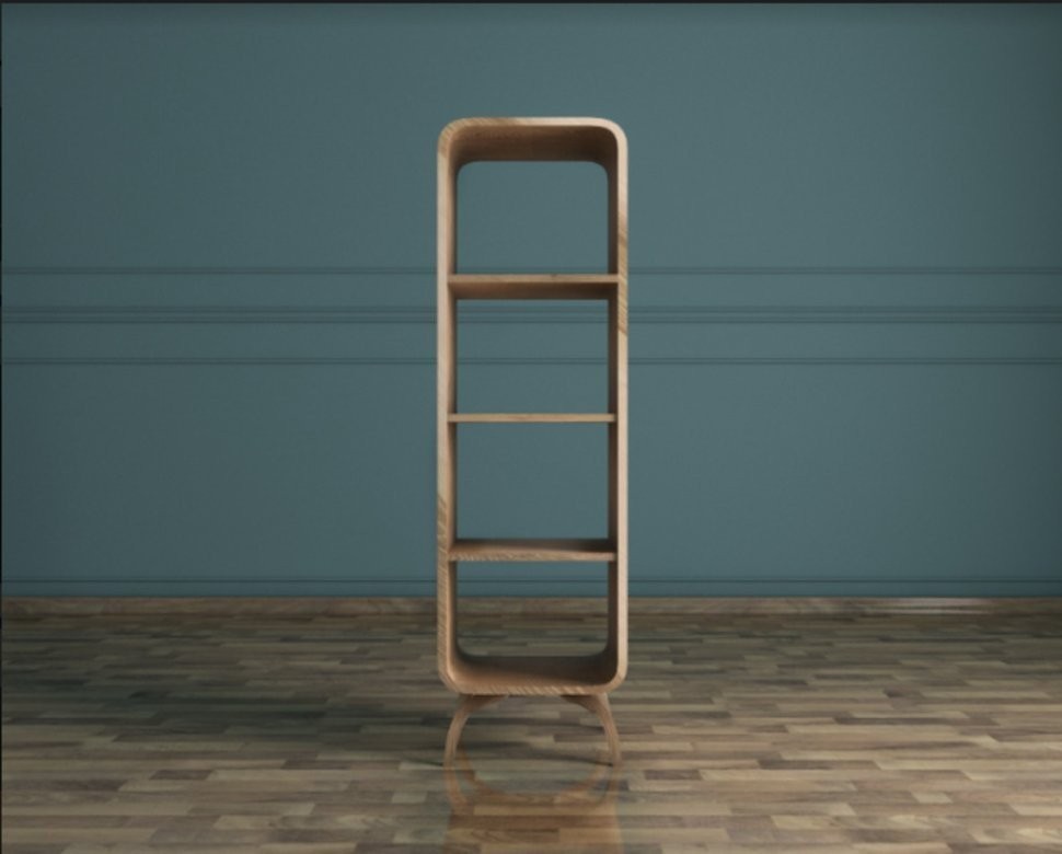 Деревянный стеллаж Ellipse узкий арт EL06-ET