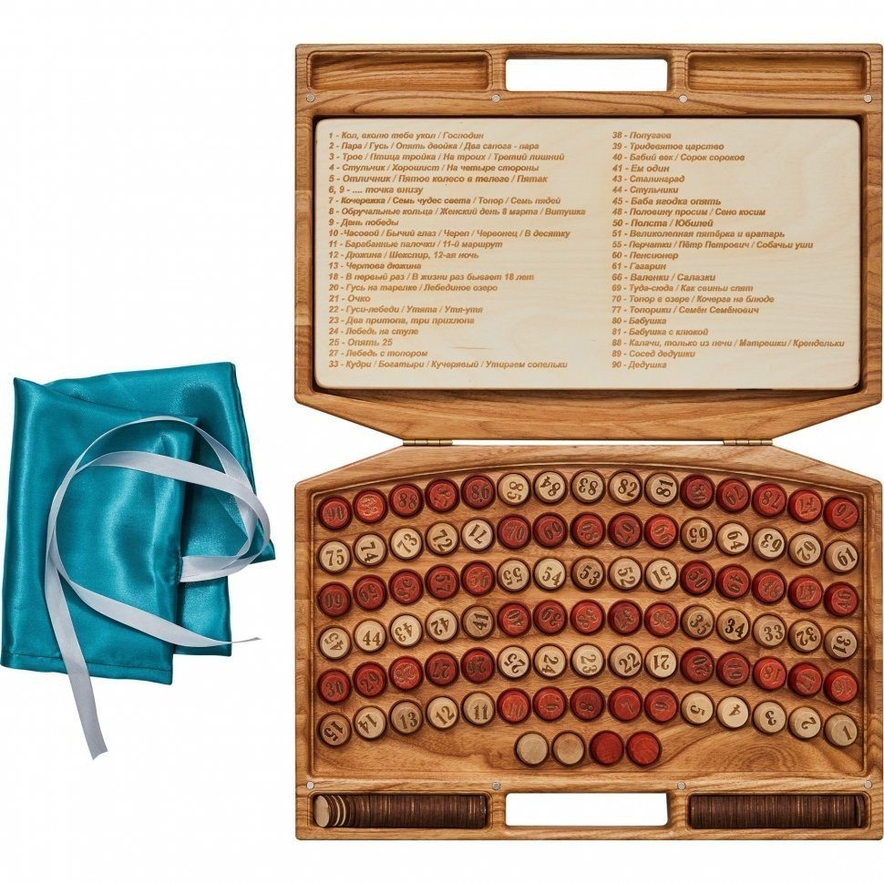 Лото в резном чемоданчике из ясеня "Арабеска-1" (31407)