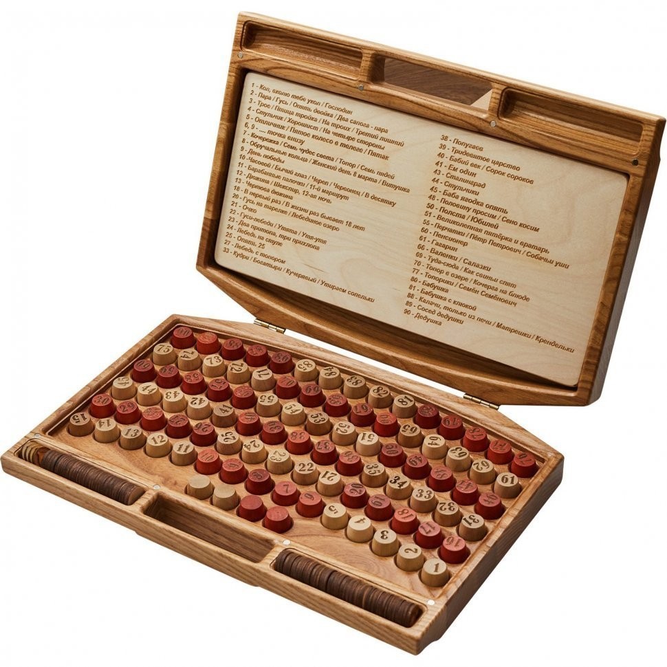 Лото в резном чемоданчике из ясеня "Арабеска-1" (31407)