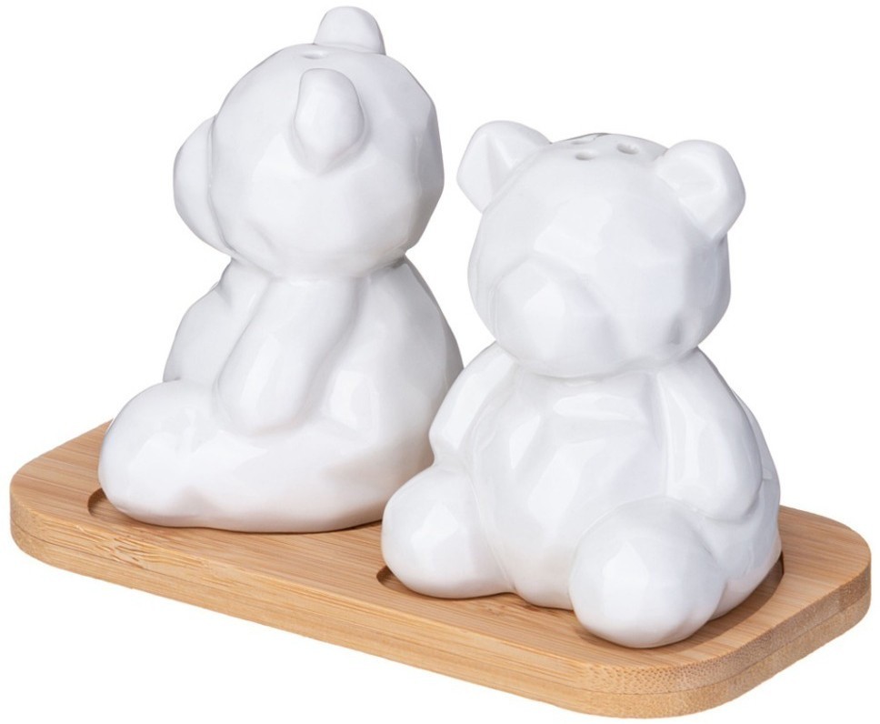 Набор для специй lefard "native" 2 пр. в форме медвежат на дерев. подставке (587-191)