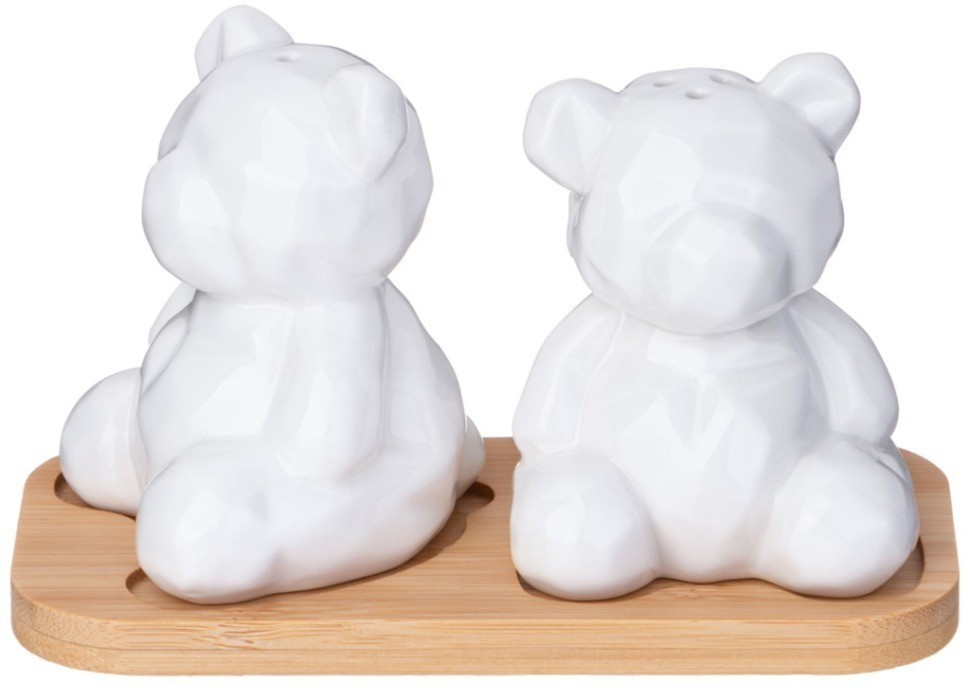 Набор для специй lefard "native" 2 пр. в форме медвежат на дерев. подставке (587-191)