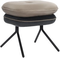 Пуф pea, велюр, бежевый/темно-серый (76129)