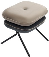 Пуф pea, велюр, бежевый/темно-серый (76129)