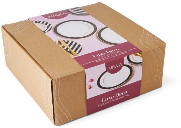 Набор из 4 фарфоровых тарелок Mikasa Luxe Deco 27,5 см MKLDPLATEPK4