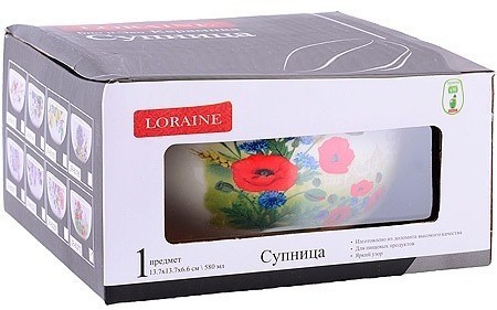 Супница керамическая 580 мл Цветущие Маки LORAINE (60273)