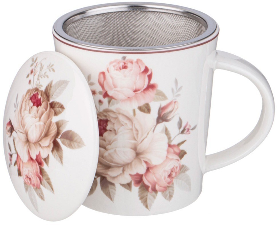 Кружка заварочная lefard мэрибель с металл. ситом и фарфор. крышкой 320 мл (87-287)