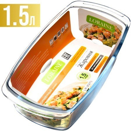 Жаровня стеклянная 1,5 л LORAINE (26270)