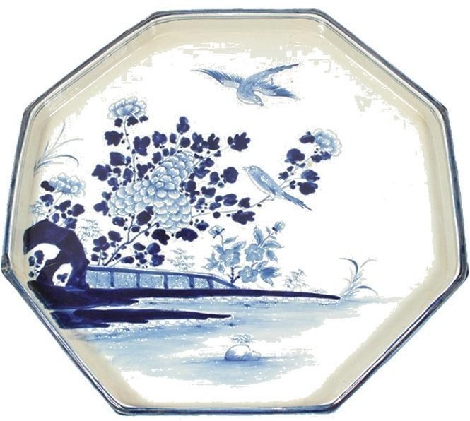 Поднос RZAJ12, фарфор, blue/white, ROOMERS TABLEWARE