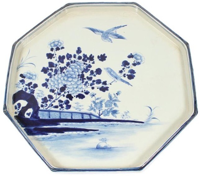 Поднос RZAJ12, фарфор, blue/white, ROOMERS TABLEWARE
