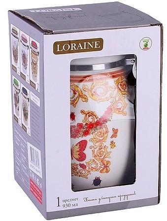 Банка для сыпучих продуктов 930 мл Романтика LORAINE (30774)