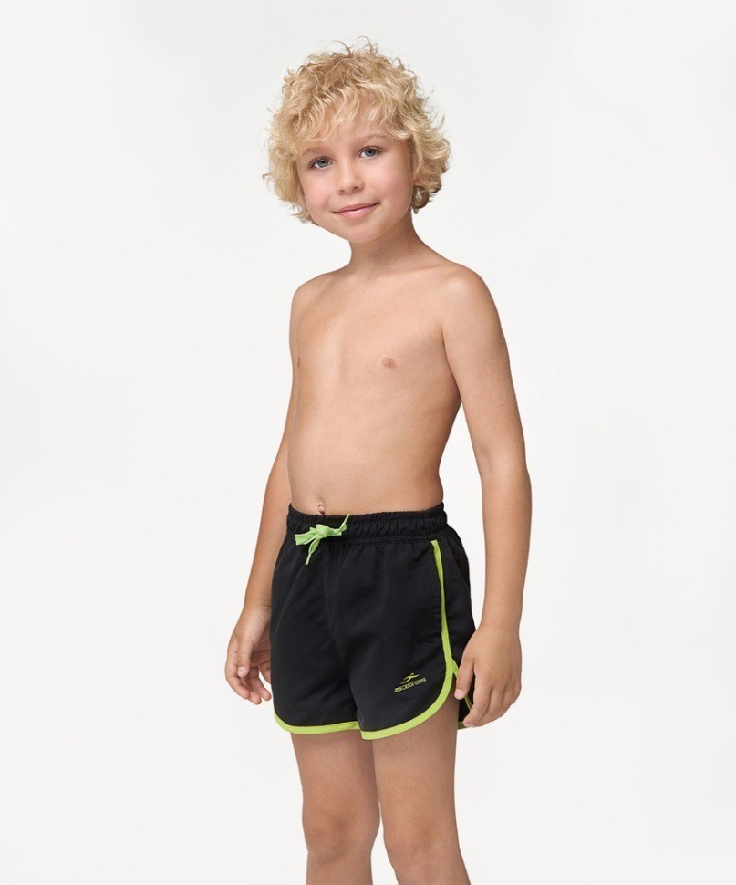 Шорты для плавания Station Black/Lime, полиэстер, детский (2114177)