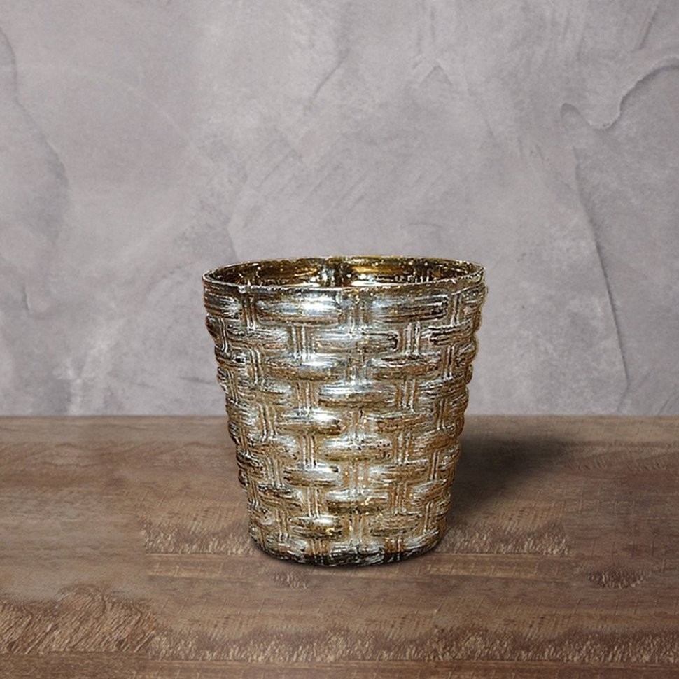 Подсвечник HD-AM378, 15, стекло, Antique silver, ROOMERS FURNITURE