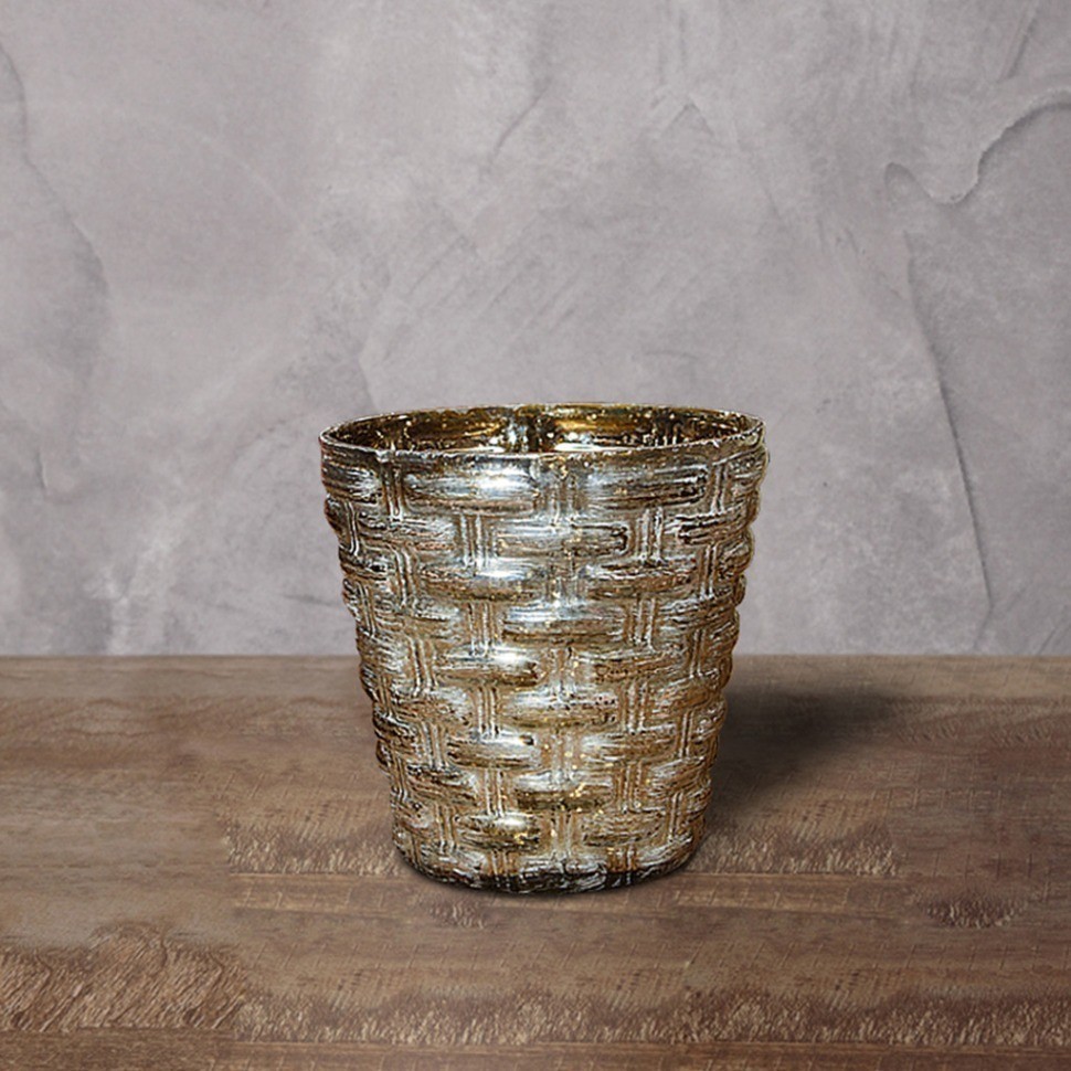 Подсвечник HD-AM378, 15, стекло, Antique silver, ROOMERS FURNITURE