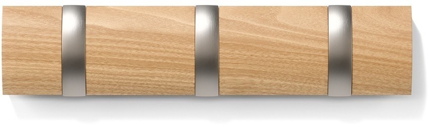 Вешалка настенная flip, 3 крючка, натуральное дерево (78702)