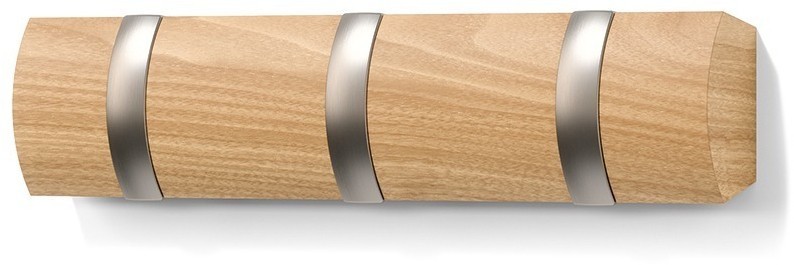 Вешалка настенная flip, 3 крючка, натуральное дерево (78702)