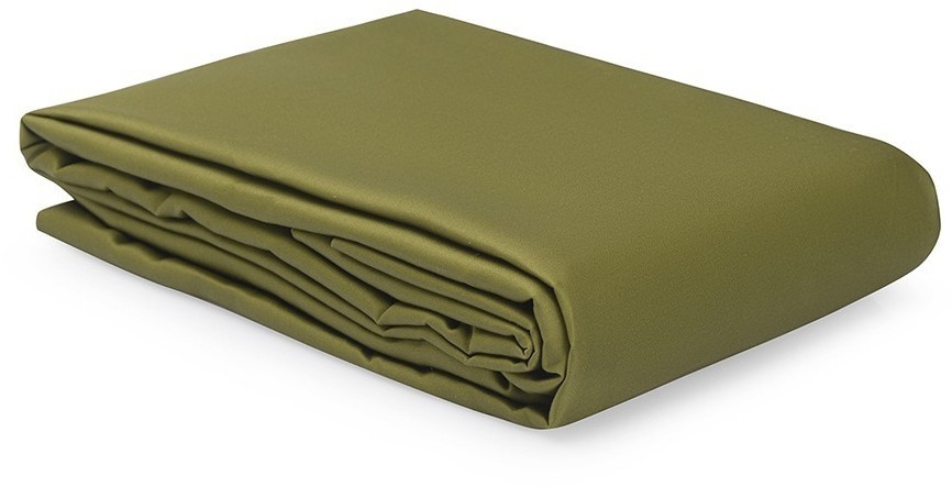 Простыня на резинке из премиального сатина оливкового цвета из коллекции essential, 180х200х30 см (77170)